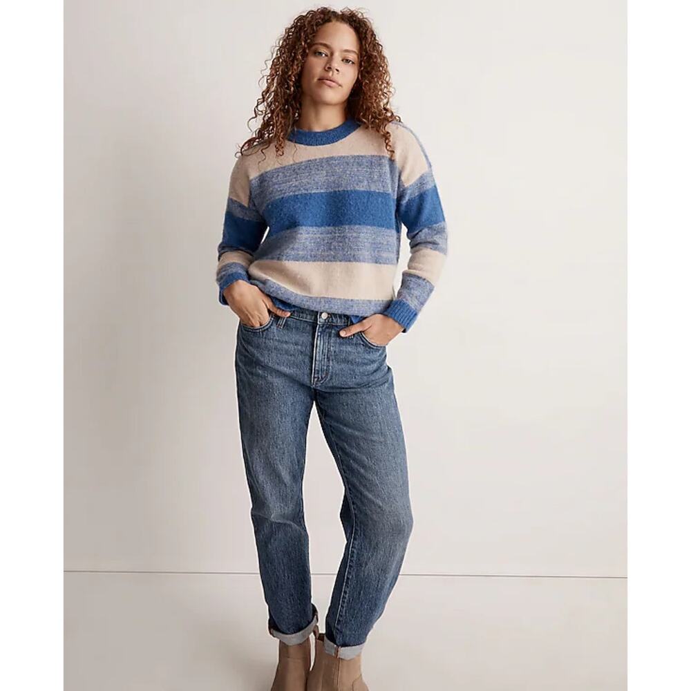 Madewell Space-Dyed Otis Pullover Sweater in Sky Spacedye Size M